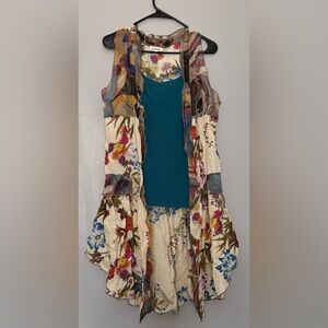 Floral Patchwork Sleeveless Dress